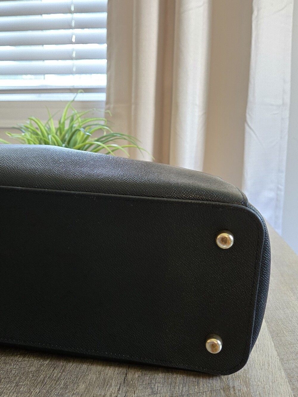 Coach Black Leather Tote Bag with Gold Hardware - Picture 8 of 10